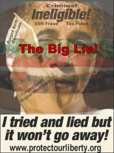 Greatest political fraud in U.S. history. Click on the image for the evidence about the fraud Obama – The Big Lie!